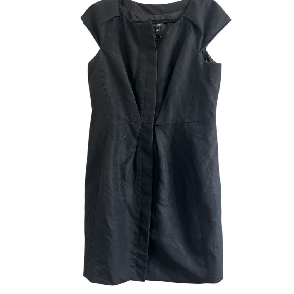 Talbots Button Down Sheath Black Sz 14Petite Dress